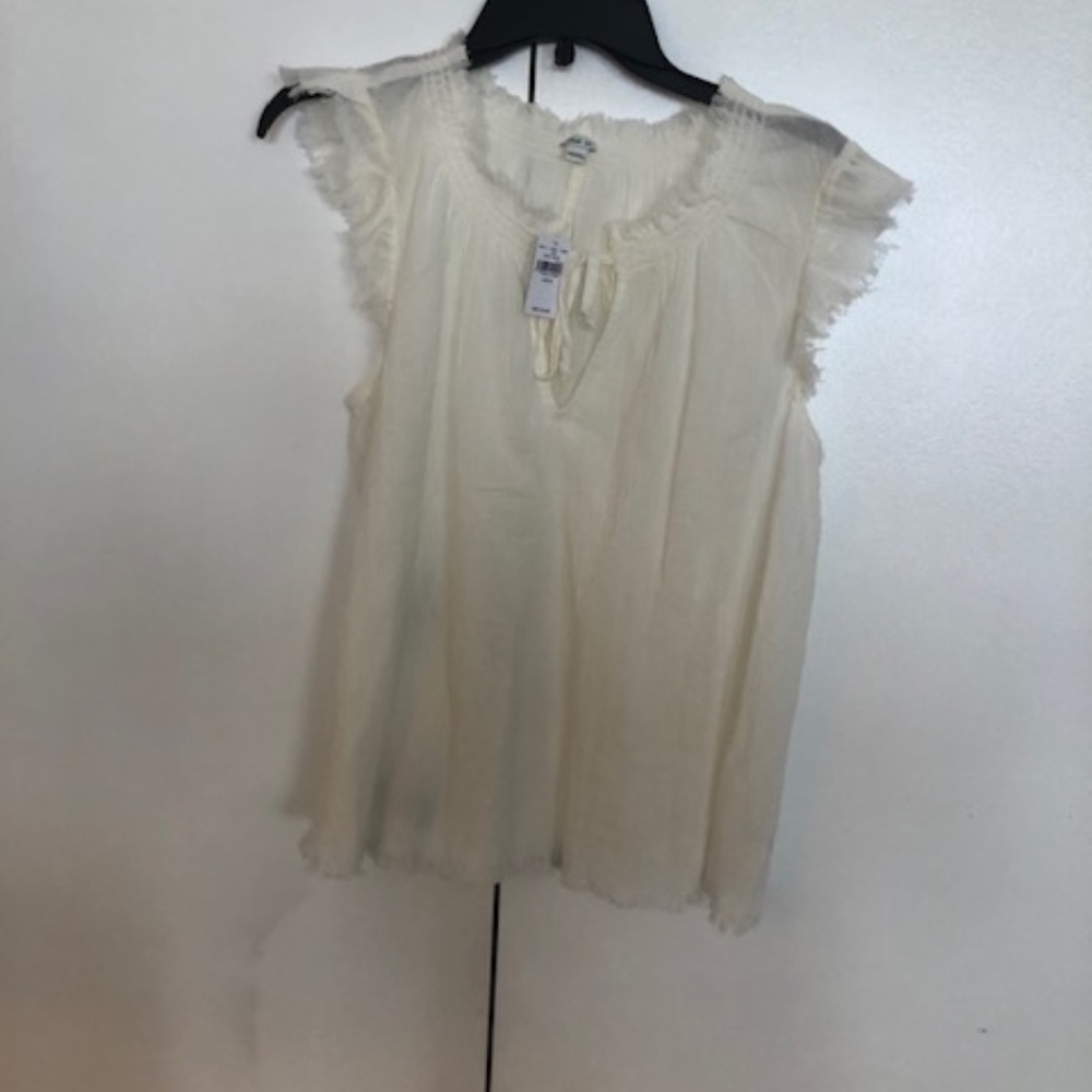 AERIE WHITE LOOSE FITTING BLOUSE